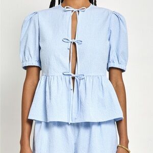 Few Moda Gingham Front Tie and Shorts Set